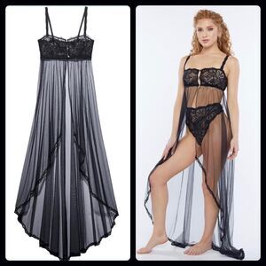 Fenty Lace and Tulle Maxi Slip